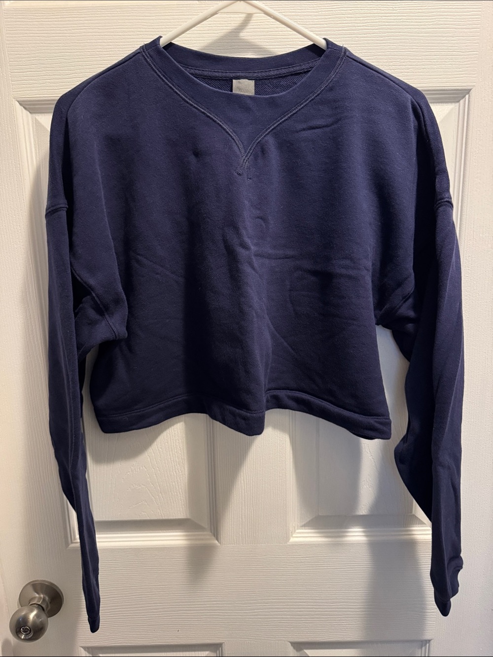 Savage X Fenty Cropped Navy Crewneck Sweater